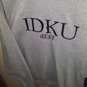 IDKU grey black crew neck sweater